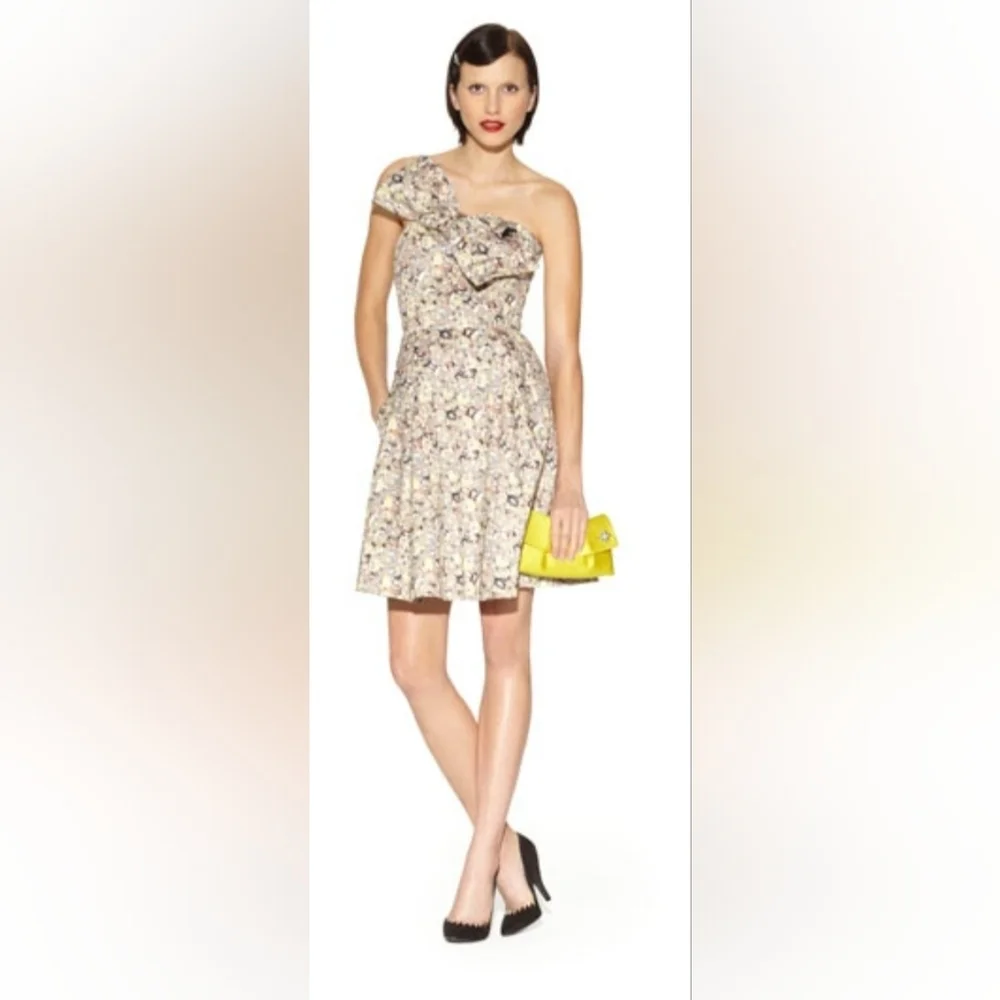 Kate Young For Target Strapless Bow Dress in Gem City Print, VGUC, Size 12 - Picture 1 of 10